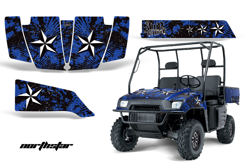 UTV Graphics Kit SxS Decal Wrap For Polaris Ranger 500 700 2005-2008 NORTHSTAR BLUE-atv motorcycle utv parts accessories gear helmets jackets gloves pantsAll Terrain Depot