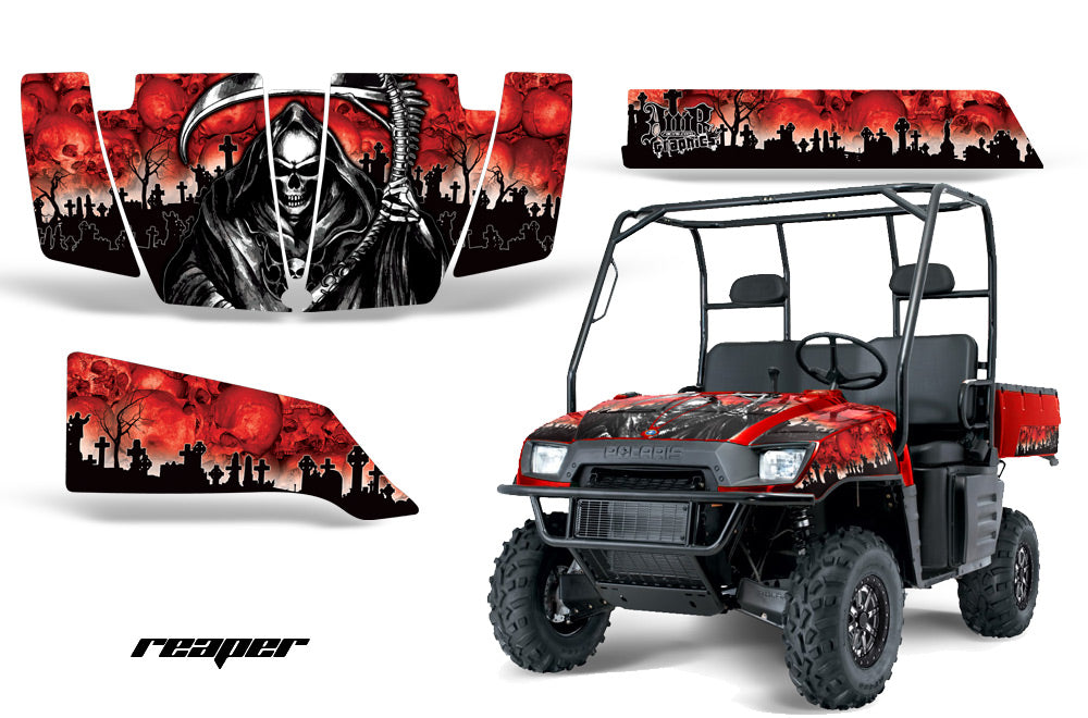 UTV Graphics Kit SxS Decal Wrap For Polaris Ranger 500 700 2005-2008 REAPER RED-atv motorcycle utv parts accessories gear helmets jackets gloves pantsAll Terrain Depot