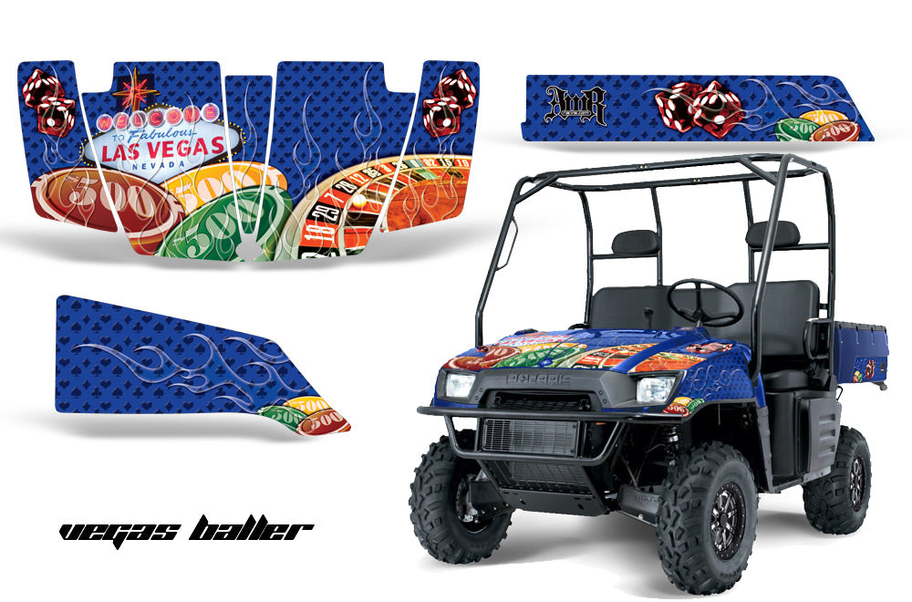 UTV Graphics Kit SxS Decal Wrap For Polaris Ranger 500 700 2005-2008 VEGAS BLACK-atv motorcycle utv parts accessories gear helmets jackets gloves pantsAll Terrain Depot