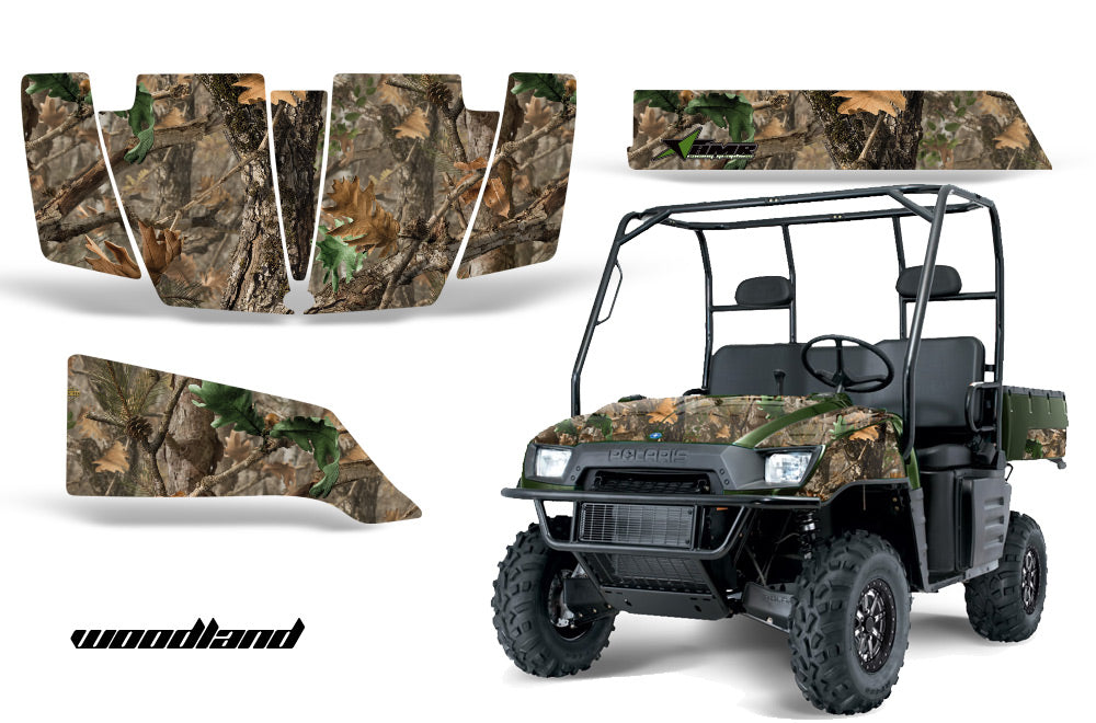 UTV Graphics Kit SxS Decal Wrap For Polaris Ranger 500 700 2005-2008 WOODLAND CAMO-atv motorcycle utv parts accessories gear helmets jackets gloves pantsAll Terrain Depot