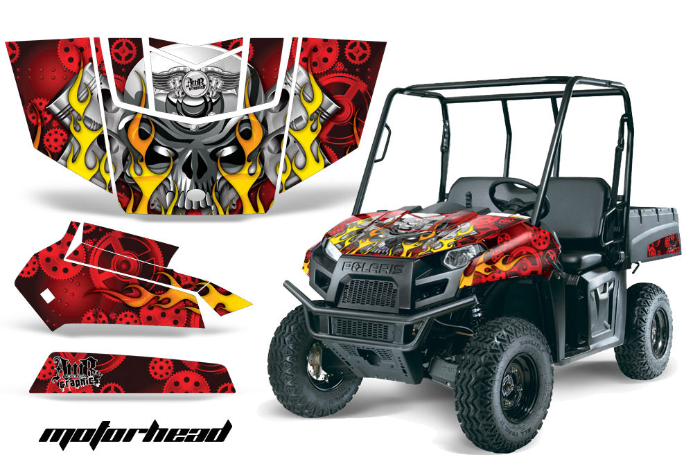 UTV Graphics Kit Decal Sticker Wrap For Polaris Ranger EV 2009-2014 MOTORHEAD RED-atv motorcycle utv parts accessories gear helmets jackets gloves pantsAll Terrain Depot