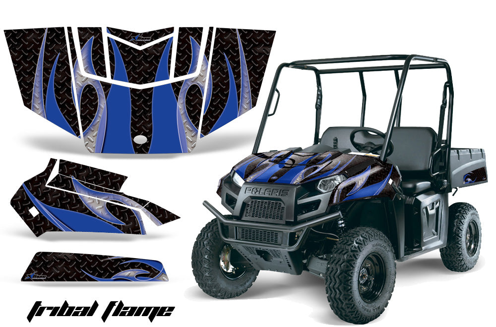UTV Graphics Kit Decal Sticker Wrap For Polaris Ranger EV 2009-2014 TRIBAL BLUE BLACK-atv motorcycle utv parts accessories gear helmets jackets gloves pantsAll Terrain Depot