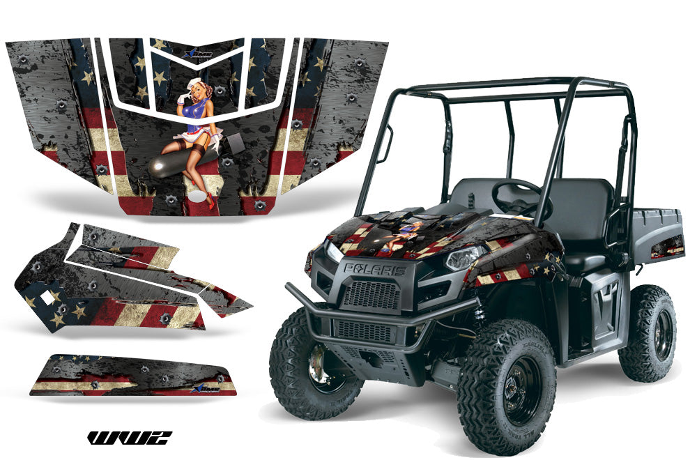 UTV Graphics Kit Decal Sticker Wrap For Polaris Ranger EV 2009-2014 WW2 BOMBER-atv motorcycle utv parts accessories gear helmets jackets gloves pantsAll Terrain Depot