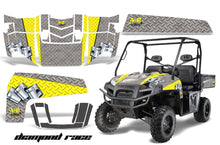 Load image into Gallery viewer, UTV Decal Graphics Kit Wrap For Polaris Ranger XP 500/700 2009-2014 DIAMOND RACE YELLOW SILVER-atv motorcycle utv parts accessories gear helmets jackets gloves pantsAll Terrain Depot