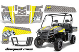 UTV Decal Graphics Kit Wrap For Polaris Ranger XP 500/700 2009-2014 DIAMOND RACE YELLOW SILVER