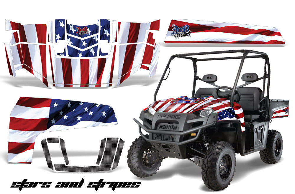 UTV Decal Graphics Kit Wrap For Polaris Ranger XP 500/700 2009-2014 USA FLAG-atv motorcycle utv parts accessories gear helmets jackets gloves pantsAll Terrain Depot