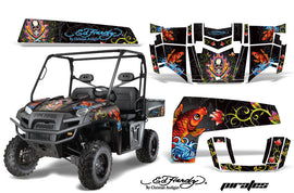 UTV Decal Graphics Kit Wrap For Polaris Ranger XP 500/800/900D 2010-2014 EDHP BLACK-atv motorcycle utv parts accessories gear helmets jackets gloves pantsAll Terrain Depot