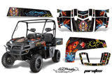 UTV Decal Graphics Kit Wrap For Polaris Ranger XP 500/800/900D 2010-2014 EDHP BLACK