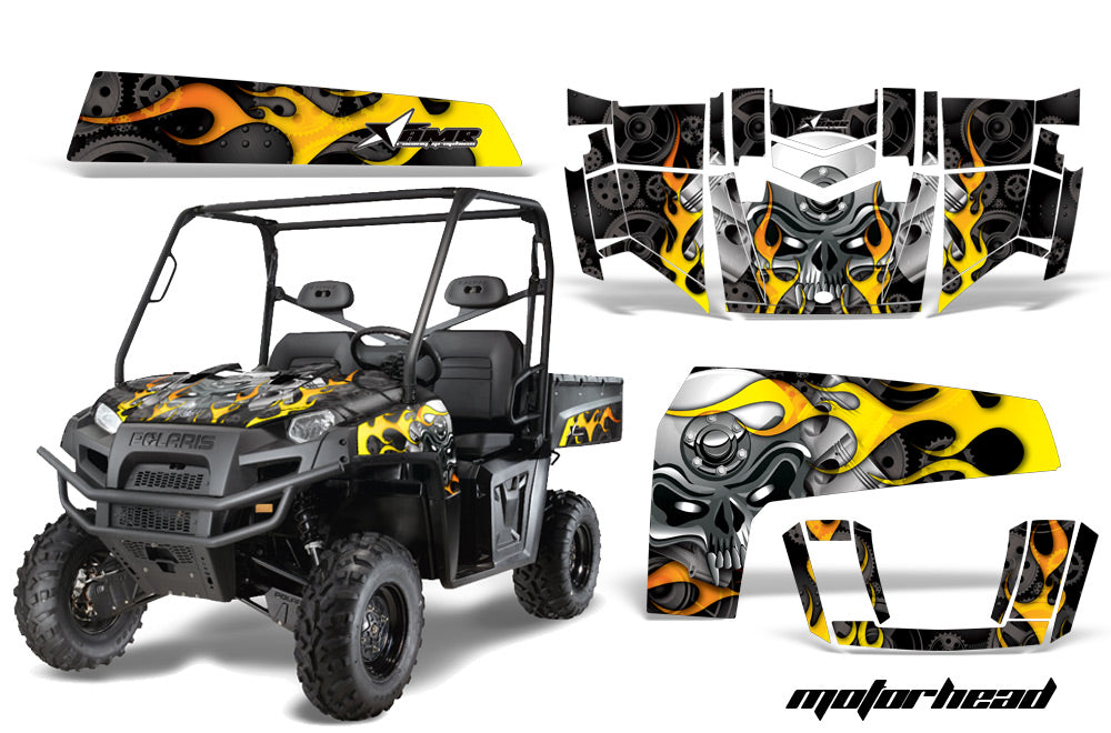 UTV Decal Graphics Kit Wrap For Polaris Ranger XP 500/800/900D 2010-2014 MOTORHEAD BLACK-atv motorcycle utv parts accessories gear helmets jackets gloves pantsAll Terrain Depot