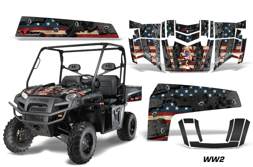 UTV Decal Graphics Kit Wrap For Polaris Ranger XP 500/800/900D 2010-2014 WW2 BOMBER-atv motorcycle utv parts accessories gear helmets jackets gloves pantsAll Terrain Depot