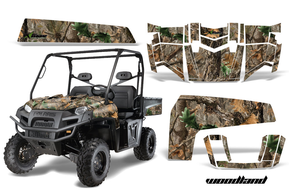 UTV Decal Graphics Kit Wrap For Polaris Ranger XP 500/800/900D 2010-2014 WOODLAND CAMO-atv motorcycle utv parts accessories gear helmets jackets gloves pantsAll Terrain Depot