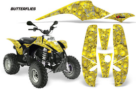 ATV Graphics Kit Decal Wrap For Polaris Sportsman 500 Trailblazer 350 1985-2009 BUTTERFLIES SILVER YELLOW-atv motorcycle utv parts accessories gear helmets jackets gloves pantsAll Terrain Depot