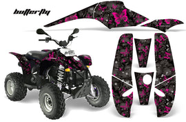 ATV Graphics Kit Decal Wrap For Polaris Sportsman 500 Trailblazer 350 1985-2009 BUTTERFLIES PINK BLACK-atv motorcycle utv parts accessories gear helmets jackets gloves pantsAll Terrain Depot