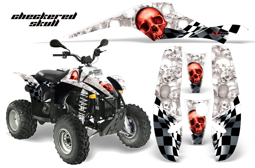 ATV Graphics Kit Decal Wrap For Polaris Sportsman 500 Trailblazer 350 1985-2009 CHECKERED RED WHITE-atv motorcycle utv parts accessories gear helmets jackets gloves pantsAll Terrain Depot