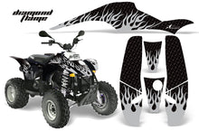Load image into Gallery viewer, ATV Graphics Kit Decal Wrap For Polaris Sportsman 500 Trailblazer 350 1985-2009 DIAMOND FLAMES SILVER BLACK-atv motorcycle utv parts accessories gear helmets jackets gloves pantsAll Terrain Depot
