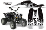 ATV Graphics Kit Decal Wrap For Polaris Sportsman 500 Trailblazer 350 1985-2009 DIAMOND FLAMES SILVER BLACK