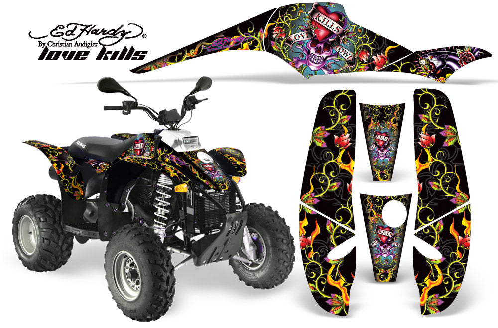 ATV Graphics Kit Decal Wrap For Polaris Sportsman 500 Trailblazer 350 1985-2009 EDHLK BLACK-atv motorcycle utv parts accessories gear helmets jackets gloves pantsAll Terrain Depot