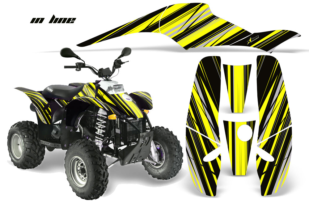 ATV Graphics Kit Decal Wrap For Polaris Sportsman 500 Trailblazer 350 1985-2009 INLINE YELLOW BLACK-atv motorcycle utv parts accessories gear helmets jackets gloves pantsAll Terrain Depot