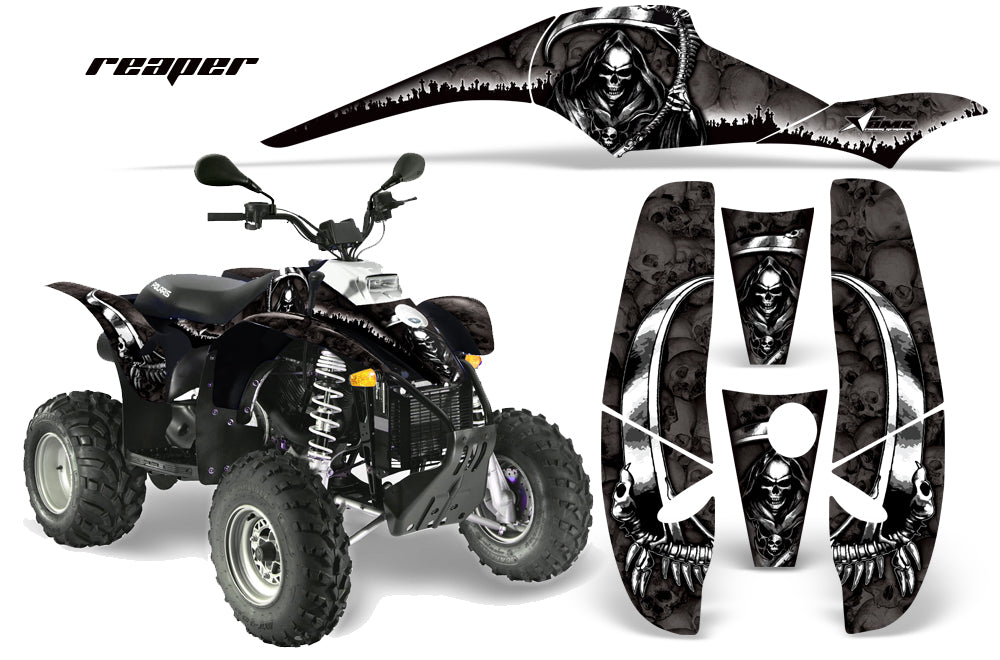 ATV Graphics Kit Decal Wrap For Polaris Sportsman 500 Trailblazer 350 1985-2009 REAPER BLACK-atv motorcycle utv parts accessories gear helmets jackets gloves pantsAll Terrain Depot