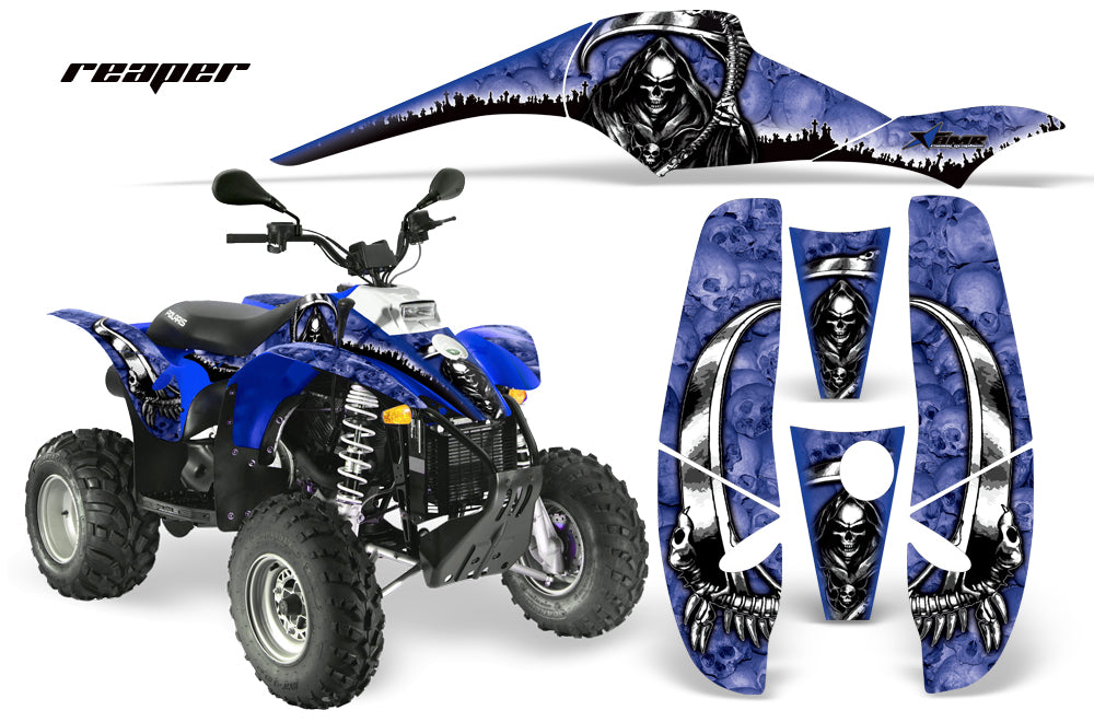 ATV Graphics Kit Decal Wrap For Polaris Sportsman 500 Trailblazer 350 1985-2009 REAPER BLUE-atv motorcycle utv parts accessories gear helmets jackets gloves pantsAll Terrain Depot