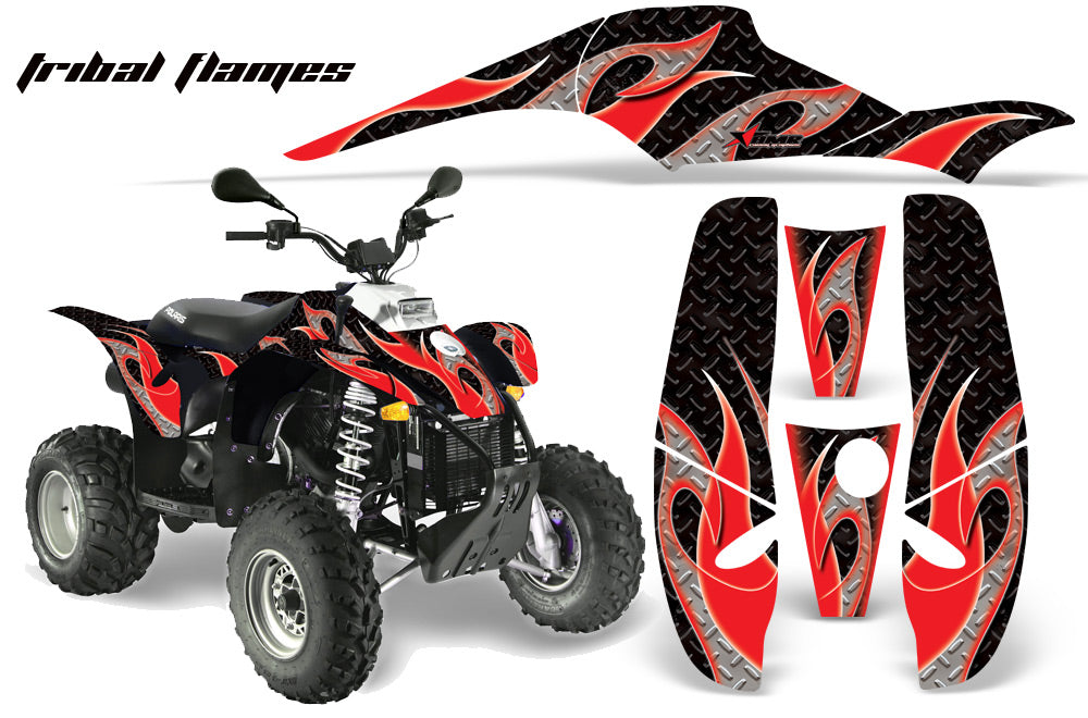 ATV Graphics Kit Decal Wrap For Polaris Sportsman 500 Trailblazer 350 1985-2009 TRIBAL RED BLACK-atv motorcycle utv parts accessories gear helmets jackets gloves pantsAll Terrain Depot
