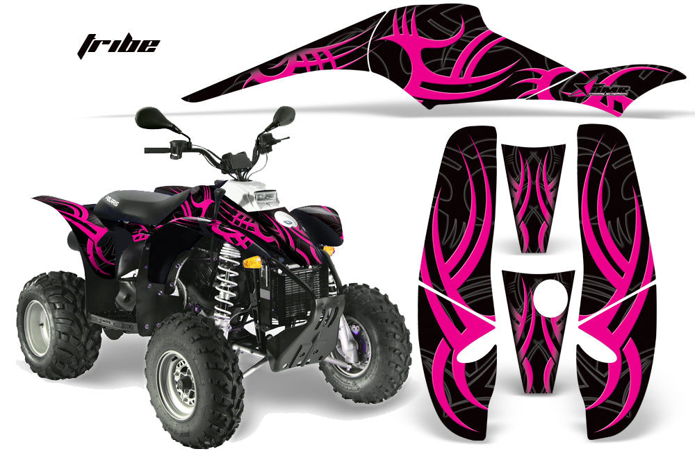 ATV Graphics Kit Decal Wrap For Polaris Sportsman 500 Trailblazer 350 1985-2009 TRIBE PINK BLACK-atv motorcycle utv parts accessories gear helmets jackets gloves pantsAll Terrain Depot