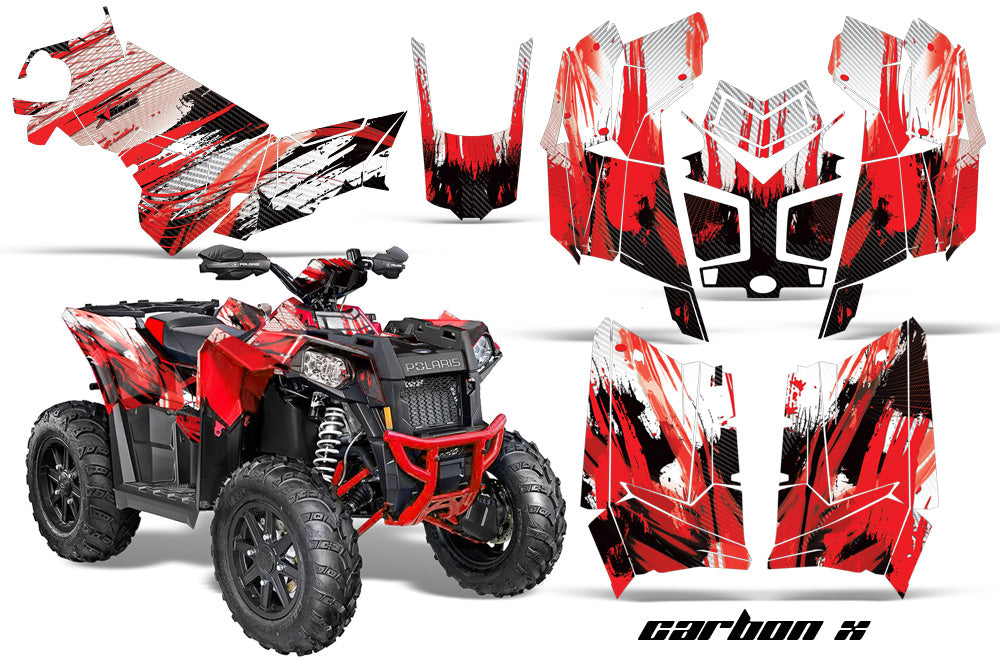 ATV Graphics Kit Decal Wrap For Polaris Scrambler 850XP 1000XP 2013-2018 CARBONX RED-atv motorcycle utv parts accessories gear helmets jackets gloves pantsAll Terrain Depot