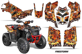 ATV Graphics Kit Decal Wrap For Polaris Scrambler 850XP 1000XP 2013-2018 FIRESTORM BLACK-atv motorcycle utv parts accessories gear helmets jackets gloves pantsAll Terrain Depot