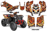 ATV Graphics Kit Decal Wrap For Polaris Scrambler 850XP 1000XP 2013-2018 FIRESTORM BLACK