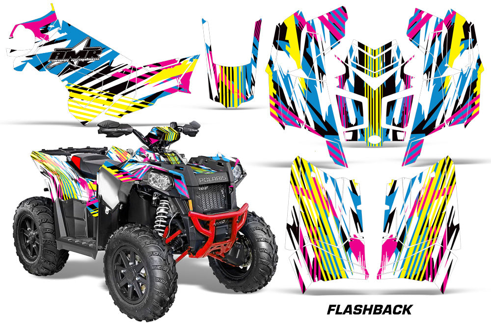 ATV Graphics Kit Decal Wrap For Polaris Scrambler 850XP 1000XP 2013-2018 FLASHBACK-atv motorcycle utv parts accessories gear helmets jackets gloves pantsAll Terrain Depot