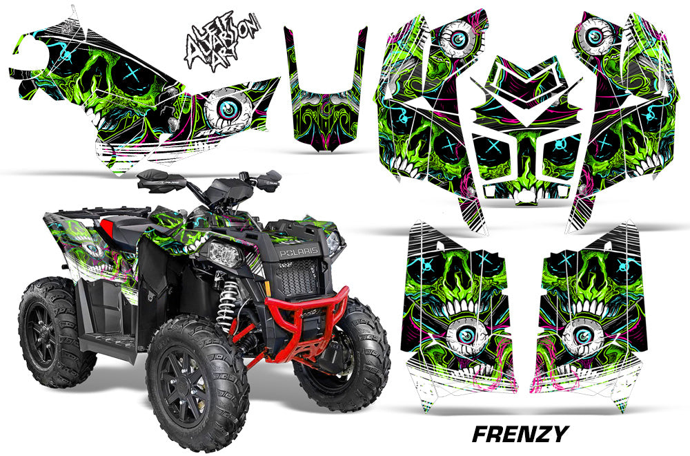 ATV Graphics Kit Decal Wrap For Polaris Scrambler 850XP 1000XP 2013-2018 FRENZY GREEN-atv motorcycle utv parts accessories gear helmets jackets gloves pantsAll Terrain Depot
