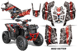 ATV Graphics Kit Decal Wrap For Polaris Scrambler 850XP 1000XP 2013-2018 HATTER RED SILVER
