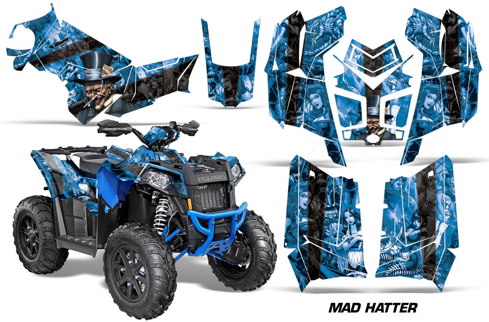ATV Graphics Kit Decal Wrap For Polaris Scrambler 850XP 1000XP 2013-2018 HATTER BLUE BLACK-atv motorcycle utv parts accessories gear helmets jackets gloves pantsAll Terrain Depot