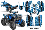 ATV Graphics Kit Decal Wrap For Polaris Scrambler 850XP 1000XP 2013-2018 HATTER BLUE BLACK