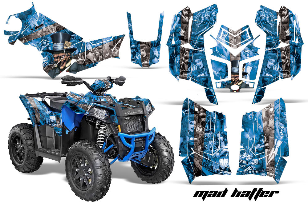 ATV Graphics Kit Decal Wrap For Polaris Scrambler 850XP 1000XP 2013-2018 HATTER BLUE SILVER-atv motorcycle utv parts accessories gear helmets jackets gloves pantsAll Terrain Depot