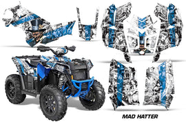 ATV Graphics Kit Decal Wrap For Polaris Scrambler 850XP 1000XP 2013-2018 HATTER WHITE BLUE-atv motorcycle utv parts accessories gear helmets jackets gloves pantsAll Terrain Depot