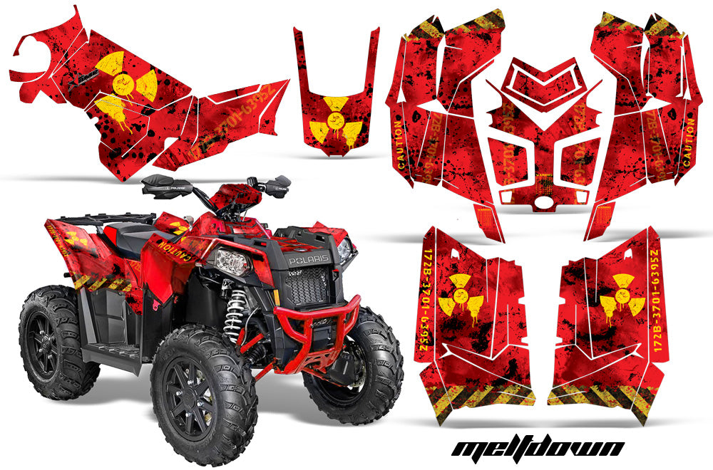 ATV Graphics Kit Decal Wrap For Polaris Scrambler 850XP 1000XP 2013-2018 MELTDOWN YELLOW RED-atv motorcycle utv parts accessories gear helmets jackets gloves pantsAll Terrain Depot