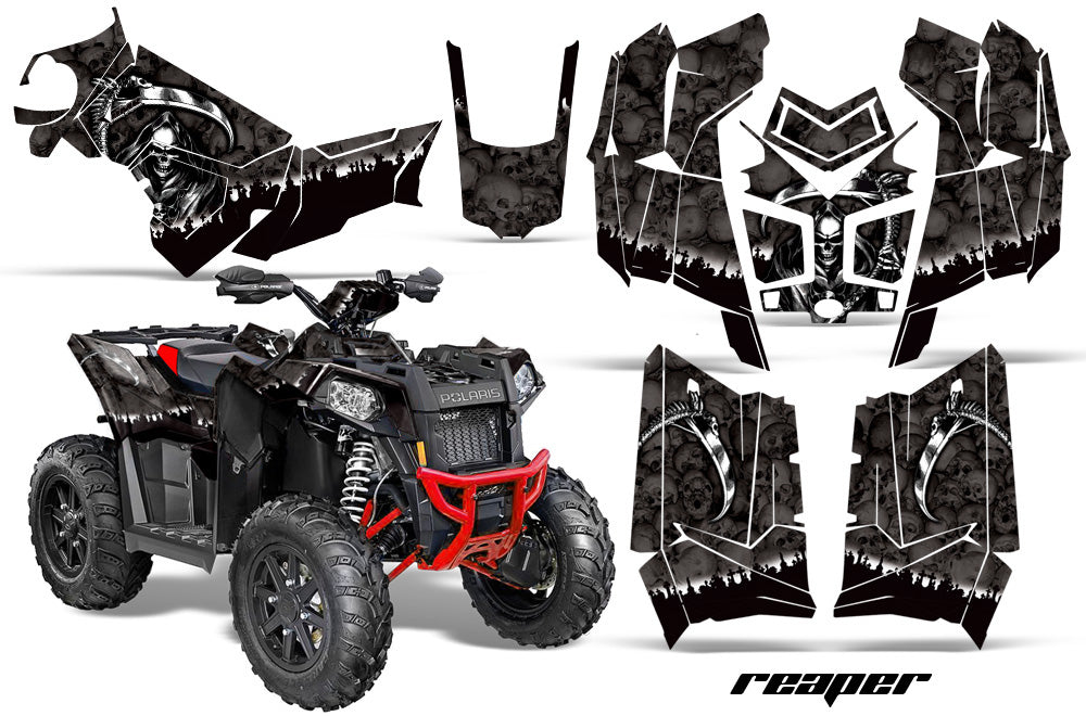 ATV Graphics Kit Decal Wrap For Polaris Scrambler 850XP 1000XP 2013-2018 REAPER BLACK-atv motorcycle utv parts accessories gear helmets jackets gloves pantsAll Terrain Depot