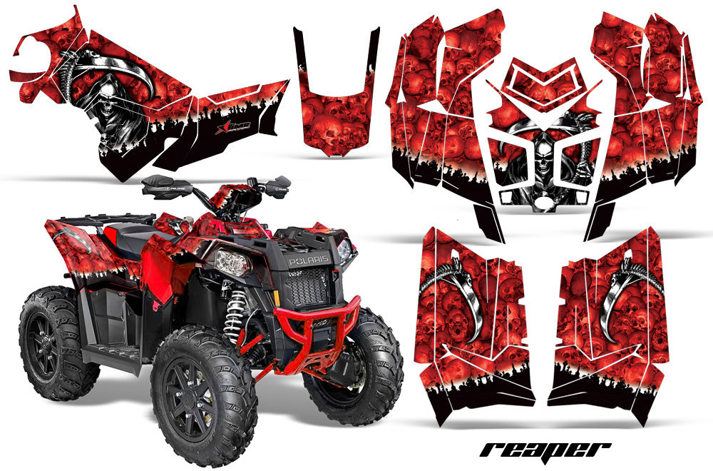 ATV Graphics Kit Decal Wrap For Polaris Scrambler 850XP 1000XP 2013-2018 REAPER RED-atv motorcycle utv parts accessories gear helmets jackets gloves pantsAll Terrain Depot
