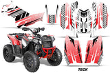 ATV Graphics Kit Decal Wrap For Polaris Scrambler 850XP 1000XP 2013-2018 TECK RED WHITE