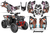 ATV Graphics Kit Decal Wrap For Polaris Scrambler 850XP 1000XP 2013-2018 TSUNAMI BLACK