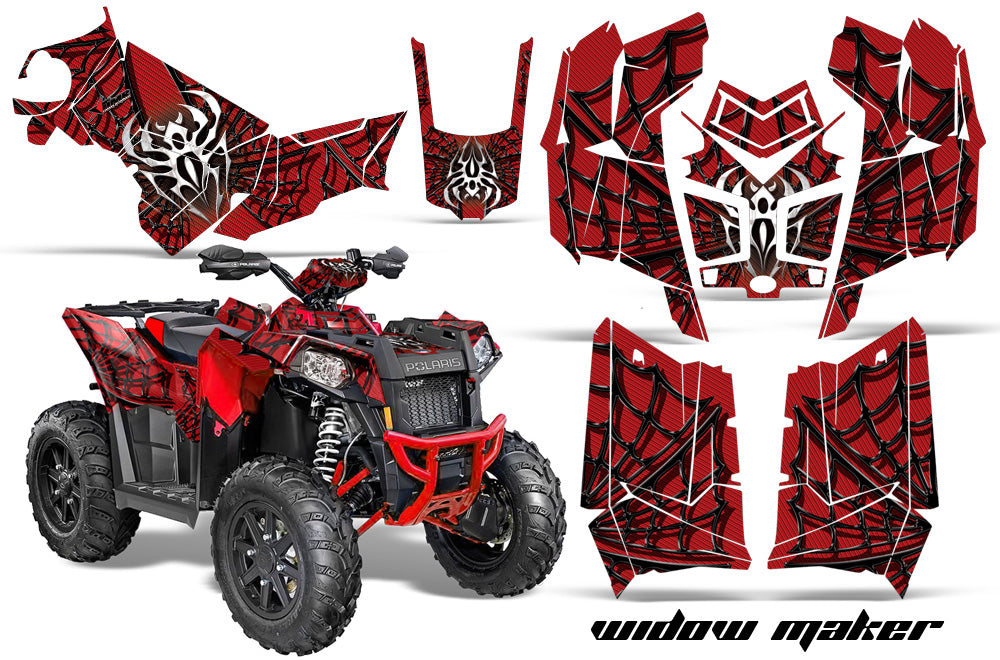 ATV Graphics Kit Decal Wrap For Polaris Scrambler 850XP 1000XP 2013-2018 WIDOW BLACK RED-atv motorcycle utv parts accessories gear helmets jackets gloves pantsAll Terrain Depot