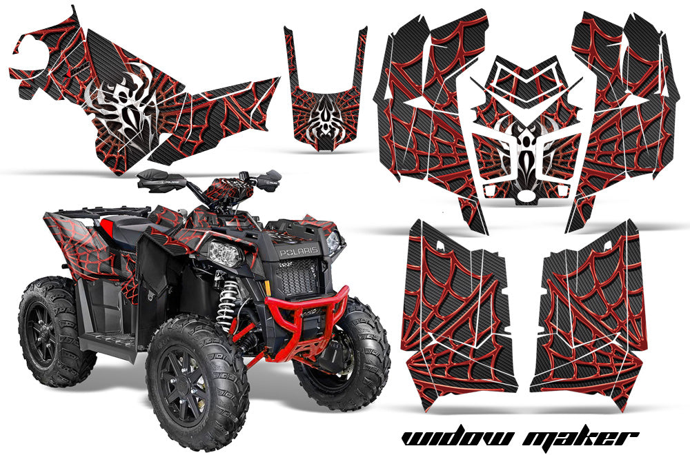 ATV Graphics Kit Decal Wrap For Polaris Scrambler 850XP 1000XP 2013-2018 WIDOW RED BLACK-atv motorcycle utv parts accessories gear helmets jackets gloves pantsAll Terrain Depot