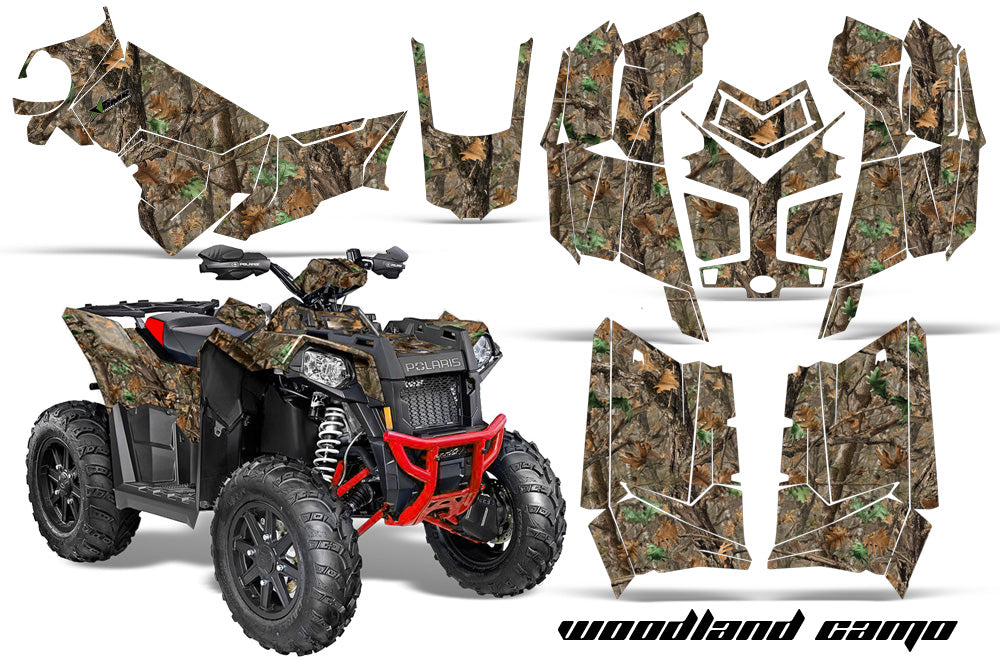 ATV Graphics Kit Decal Wrap For Polaris Scrambler 850XP 1000XP 2013-2018 WOODLAND CAMO-atv motorcycle utv parts accessories gear helmets jackets gloves pantsAll Terrain Depot