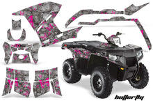Load image into Gallery viewer, ATV Graphics Kit Decal Sticker Wrap For Polaris Sportsman 500/800 2011-2015 BUTTERFLIES PINK SILVER-atv motorcycle utv parts accessories gear helmets jackets gloves pantsAll Terrain Depot