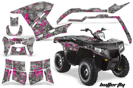 ATV Graphics Kit Decal Sticker Wrap For Polaris Sportsman 500/800 2011-2015 BUTTERFLIES PINK SILVER-atv motorcycle utv parts accessories gear helmets jackets gloves pantsAll Terrain Depot