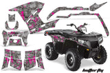 ATV Graphics Kit Decal Sticker Wrap For Polaris Sportsman 500/800 2011-2015 BUTTERFLIES PINK SILVER