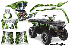 ATV Graphics Kit Decal Sticker Wrap For Polaris Sportsman 500/800 2011-2015 HATTER WHITE GREEN-atv motorcycle utv parts accessories gear helmets jackets gloves pantsAll Terrain Depot