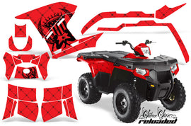 ATV Graphics Kit Decal Sticker Wrap For Polaris Sportsman 500/800 2011-2015 RELOADED BLACK RED-atv motorcycle utv parts accessories gear helmets jackets gloves pantsAll Terrain Depot
