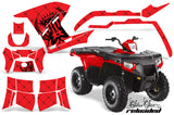 ATV Graphics Kit Decal Sticker Wrap For Polaris Sportsman 500/800 2011-2015 RELOADED BLACK RED